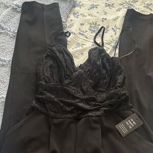 Express black lace jumpsuit